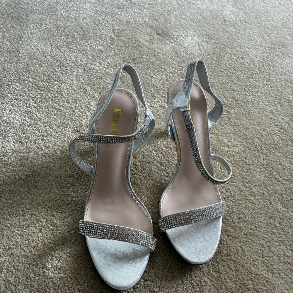 Chic Silver Strappy Heels